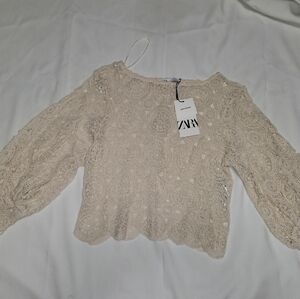 Zara Cream Lace Top